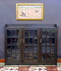 L & J G Stickley Onondaga 3 door bookcase in original ebonized finish